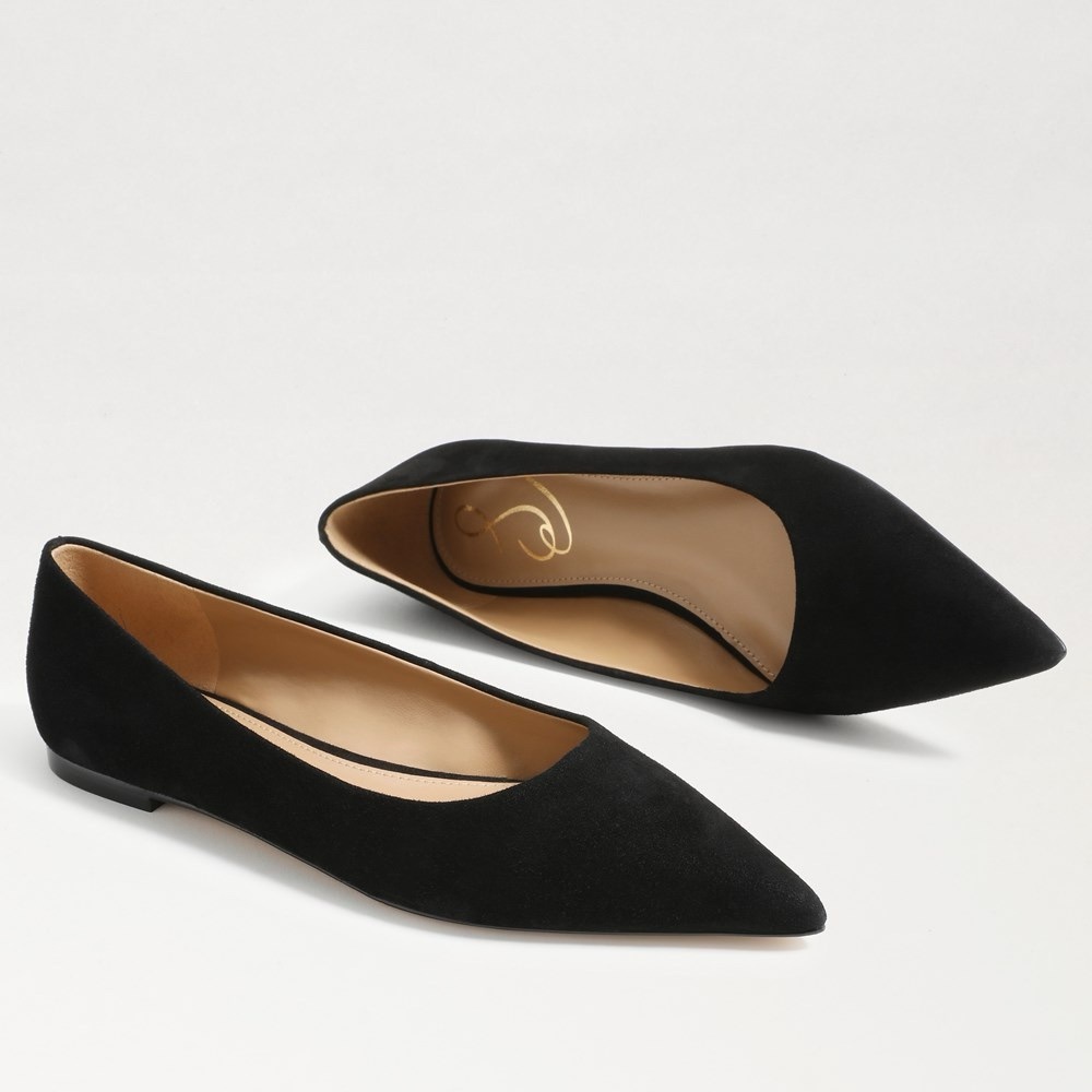 NWOT Sam Edelman Wanda Black Suede Flats Size 5.5